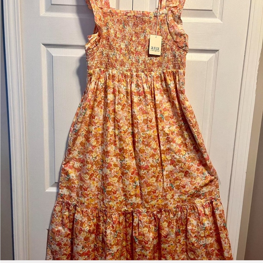 a.n.a Floral Maxi Dress in Pink and Orange